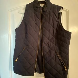 Ladies Navy Crown and Ivy Quilted Vest